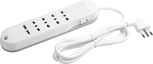 BTICINO CIABATTA MULTIPRESA ELETTRICA SLIM 4 PRESE BIPASSO 10/16A + 2 PRESE USB-A 2,4A CON INTERRUTTORE LATERALE E CAVO 1.5 MT SPINA ITA ANGOLATA BIANCO